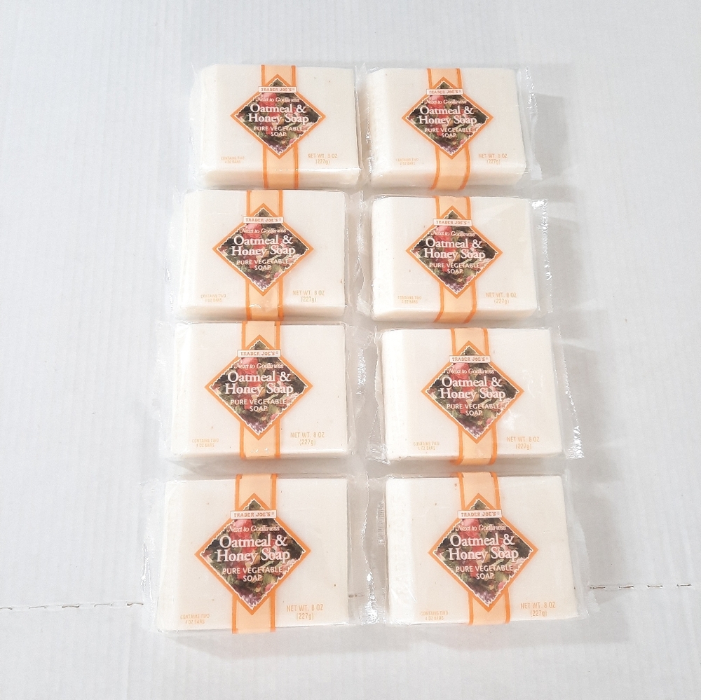 16 Bars Trader Joes Oatmeal & Honey Pure Vegetable Soap 8 X 2-packs